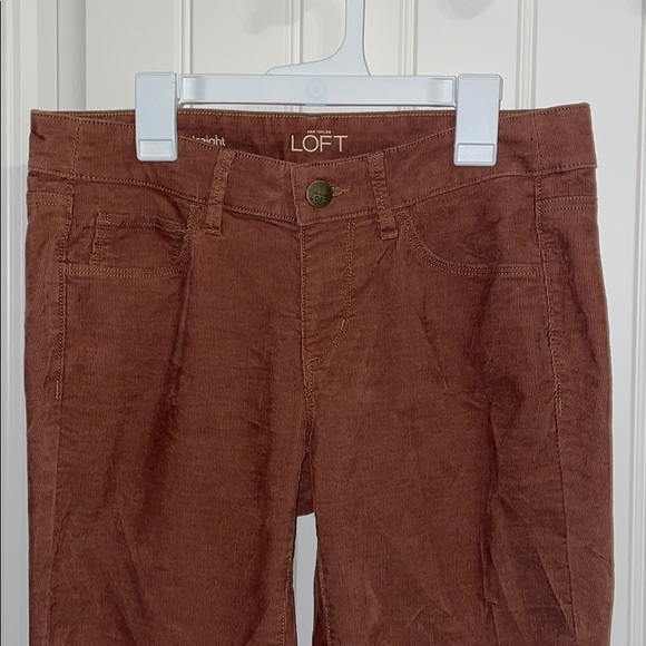 loft brown corduroy low rise pants - Picture 1 of 3